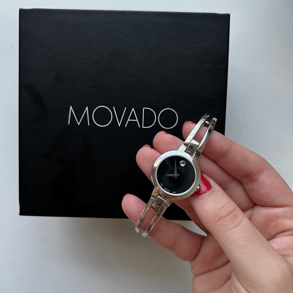 Movado Silver and Black Women's Watch